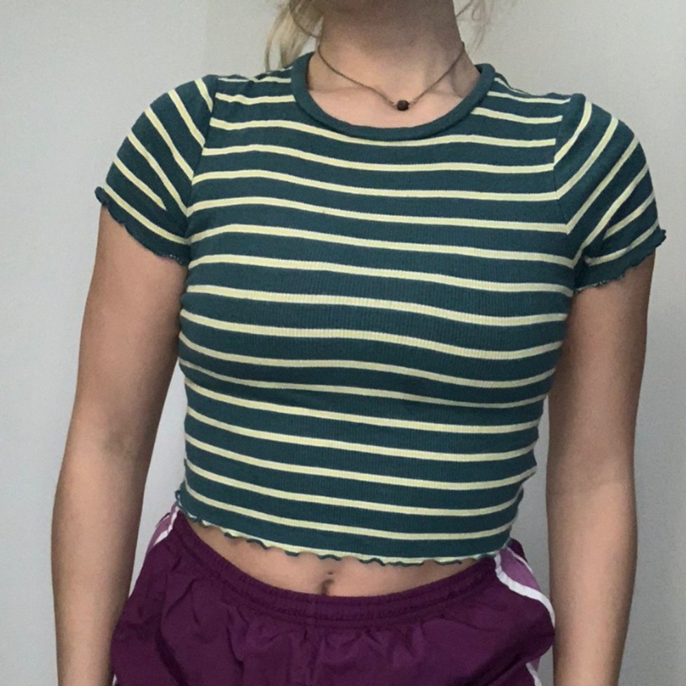 Striped green top